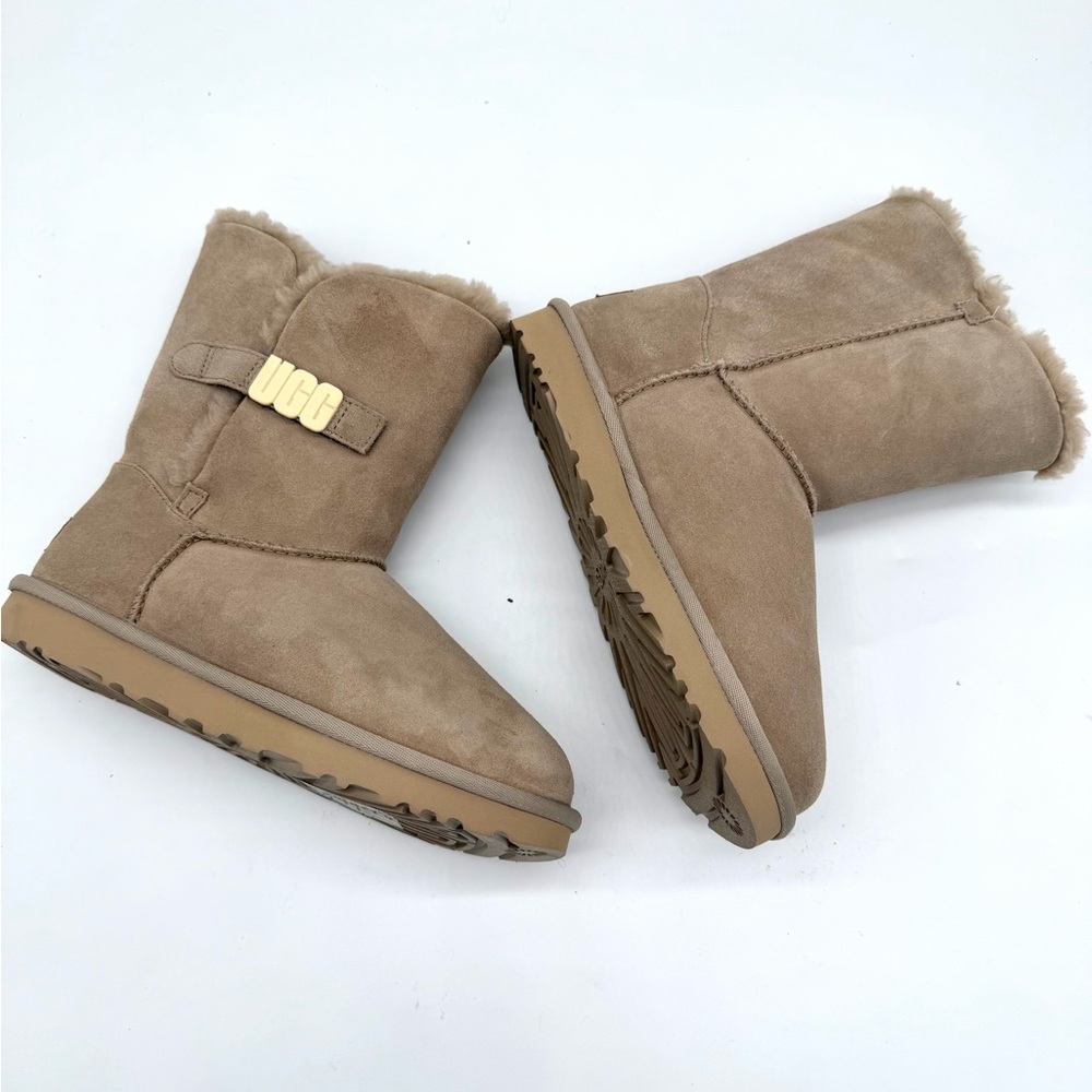 UGG Classic Tan Suede Winter Boots - Picture 2 of 4